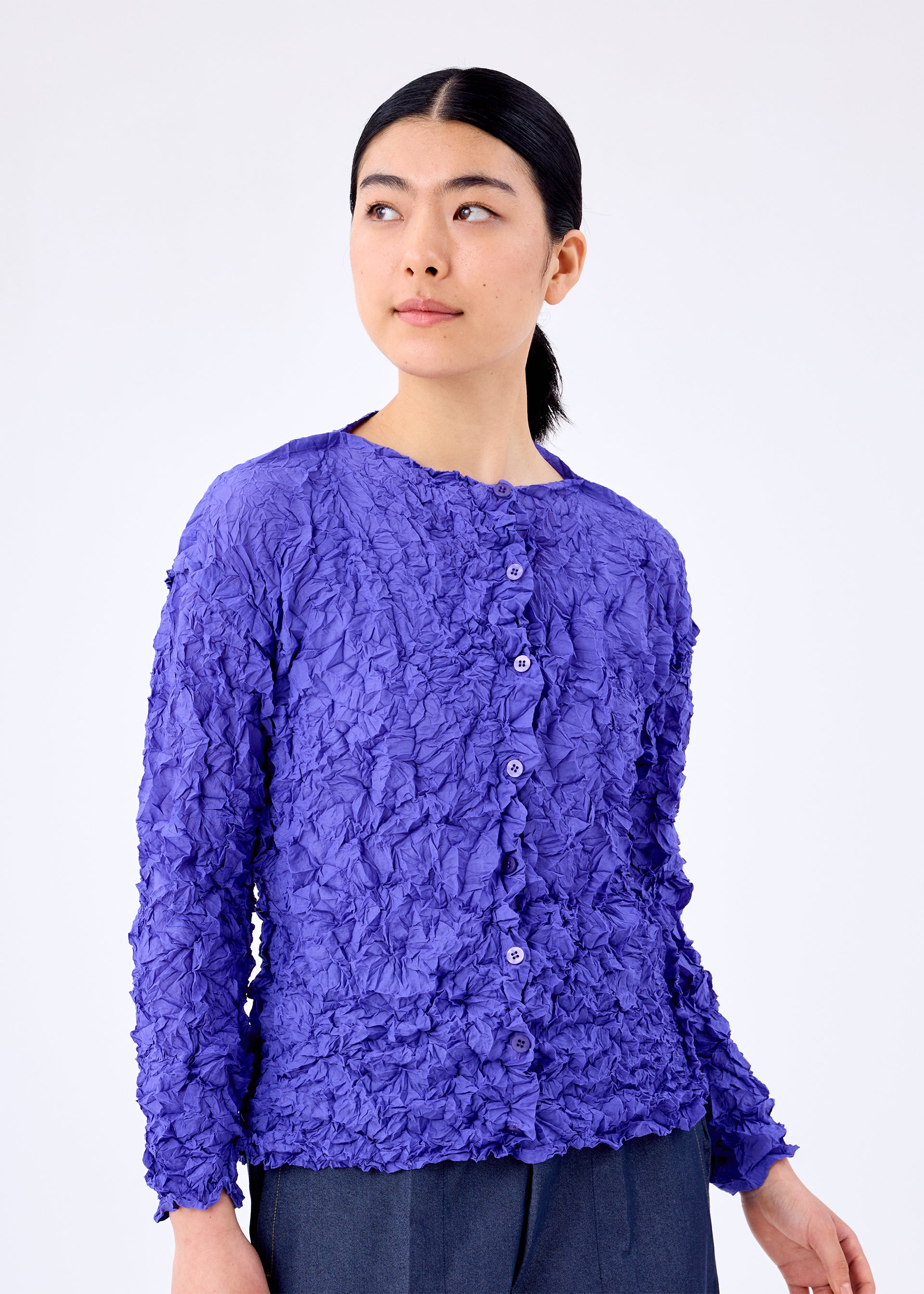 ミーバイイッセイミヤケ MERINGUE TOP メレンゲカーディガンFO533