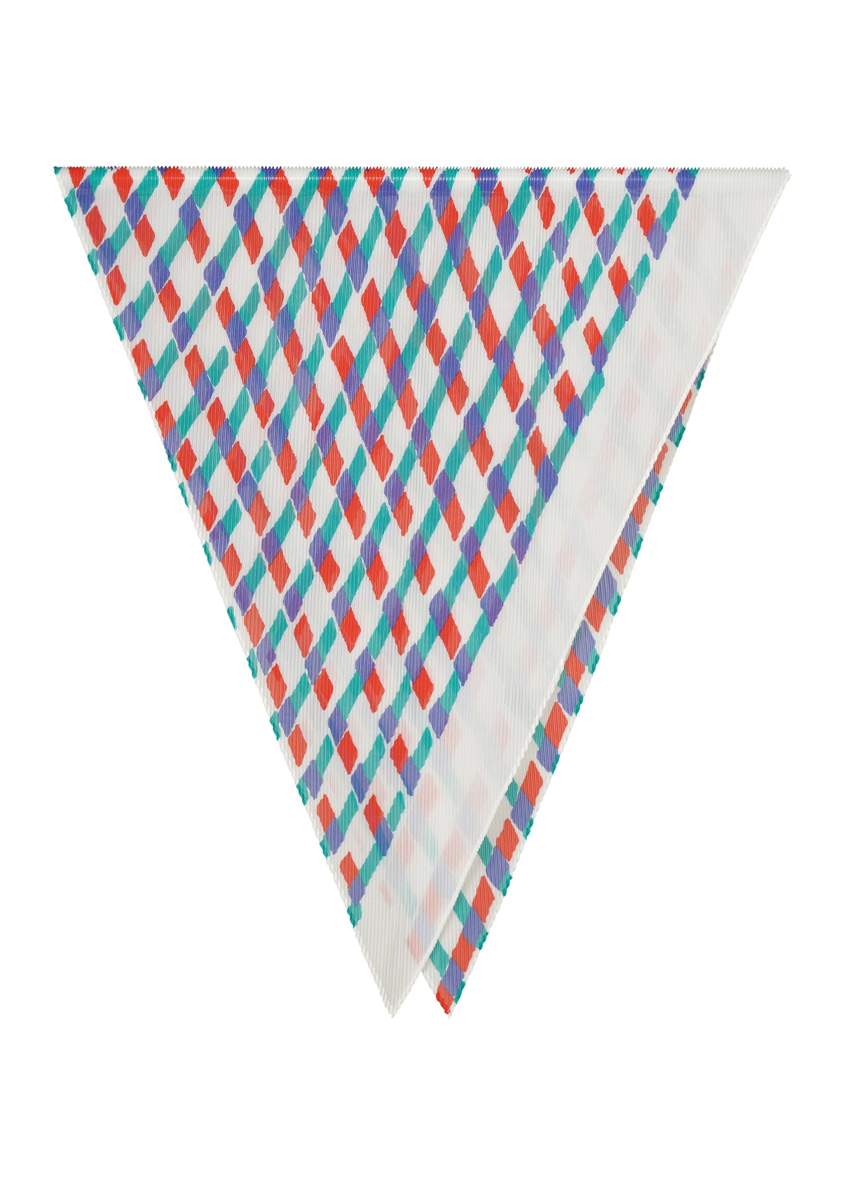 DRAWING CHECK PLEATS STOLE、アクセサリー&その他_ストール、ホワイト