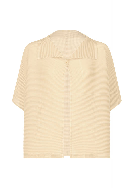 SQUARE STRETCH PLEATS、ウィメンズ_トップス_カーディガン、ホワイト