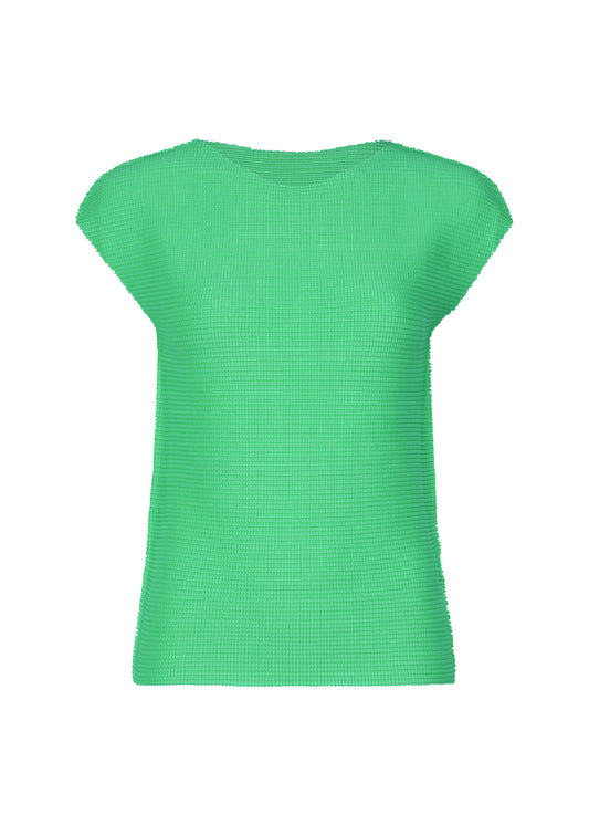 KNIT STRETCH PLEATS 1、ウィメンズ_トップス_トップ、グリーン