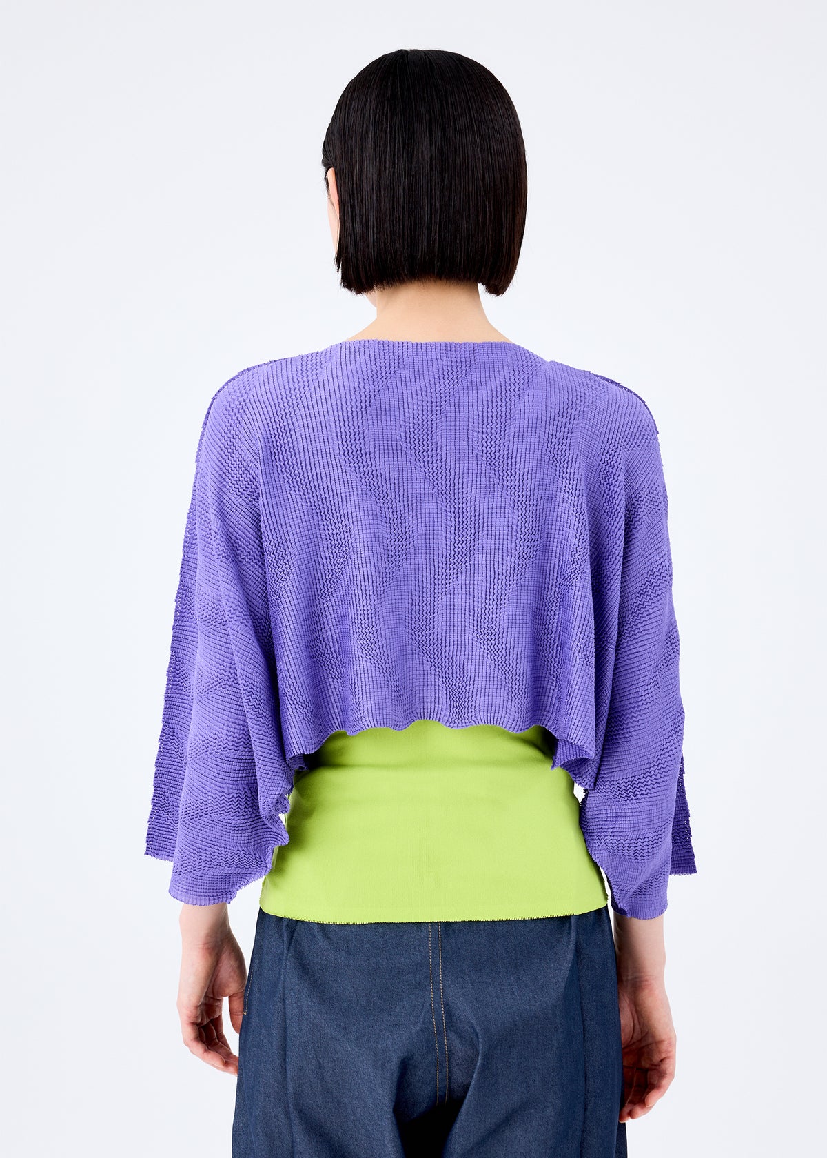 WAVE KNIT STRETCH PLEATS、ウィメンズ_トップス_トップ、着用画像2