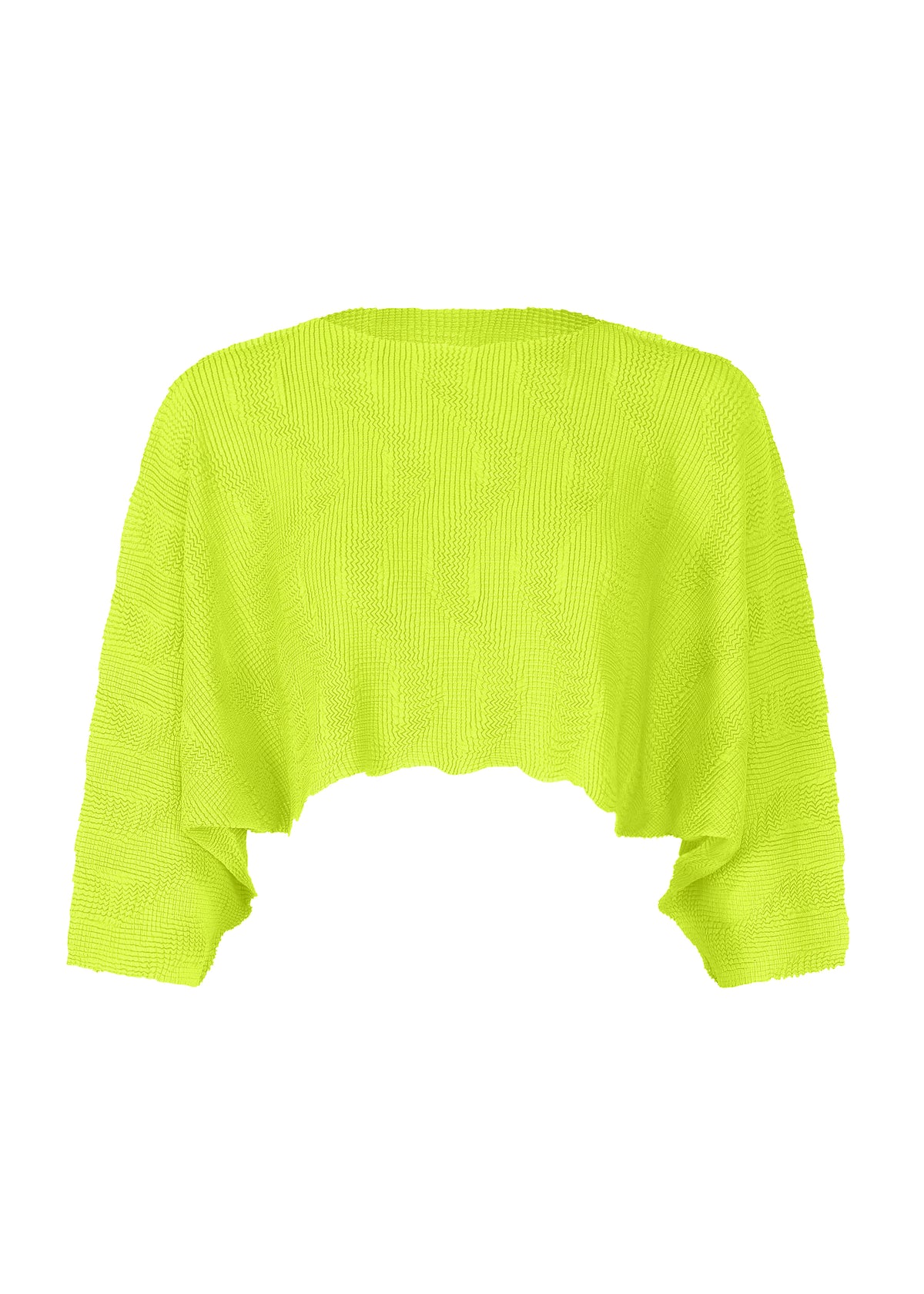 WAVE KNIT STRETCH PLEATS、ウィメンズ_トップス_トップ、イエロー