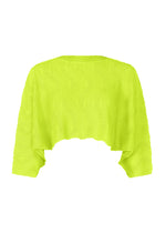 WAVE KNIT STRETCH PLEATS、ウィメンズ_トップス_トップ、イエロー