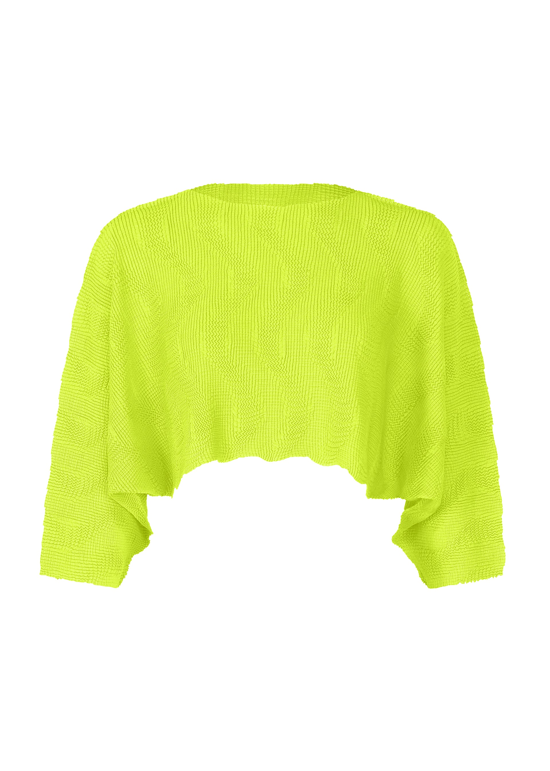 WAVE KNIT STRETCH PLEATS、ウィメンズ_トップス_トップ、イエロー