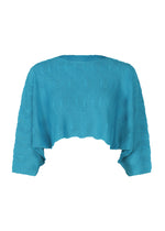 WAVE KNIT STRETCH PLEATS、ウィメンズ_トップス_トップ、ブルー