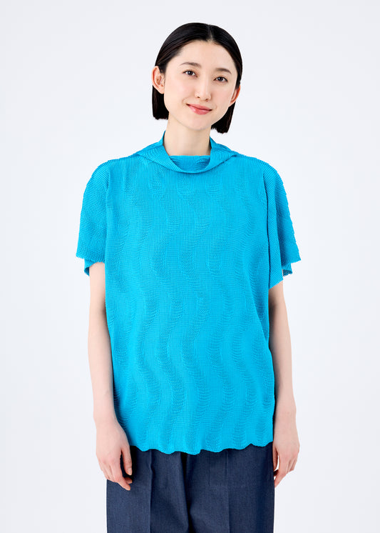 WAVE KNIT STRETCH PLEATS、ウィメンズ_トップス_トップ、着用画像1