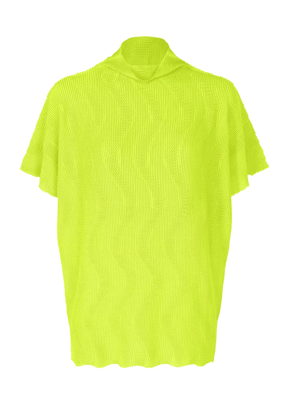 WAVE KNIT STRETCH PLEATS、ウィメンズ_トップス_トップ、イエロー