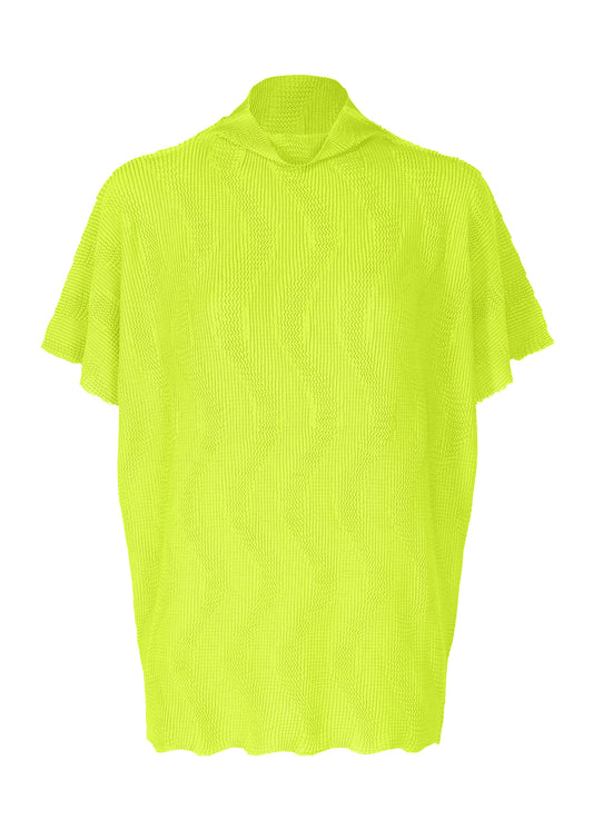 WAVE KNIT STRETCH PLEATS、ウィメンズ_トップス_トップ、イエロー