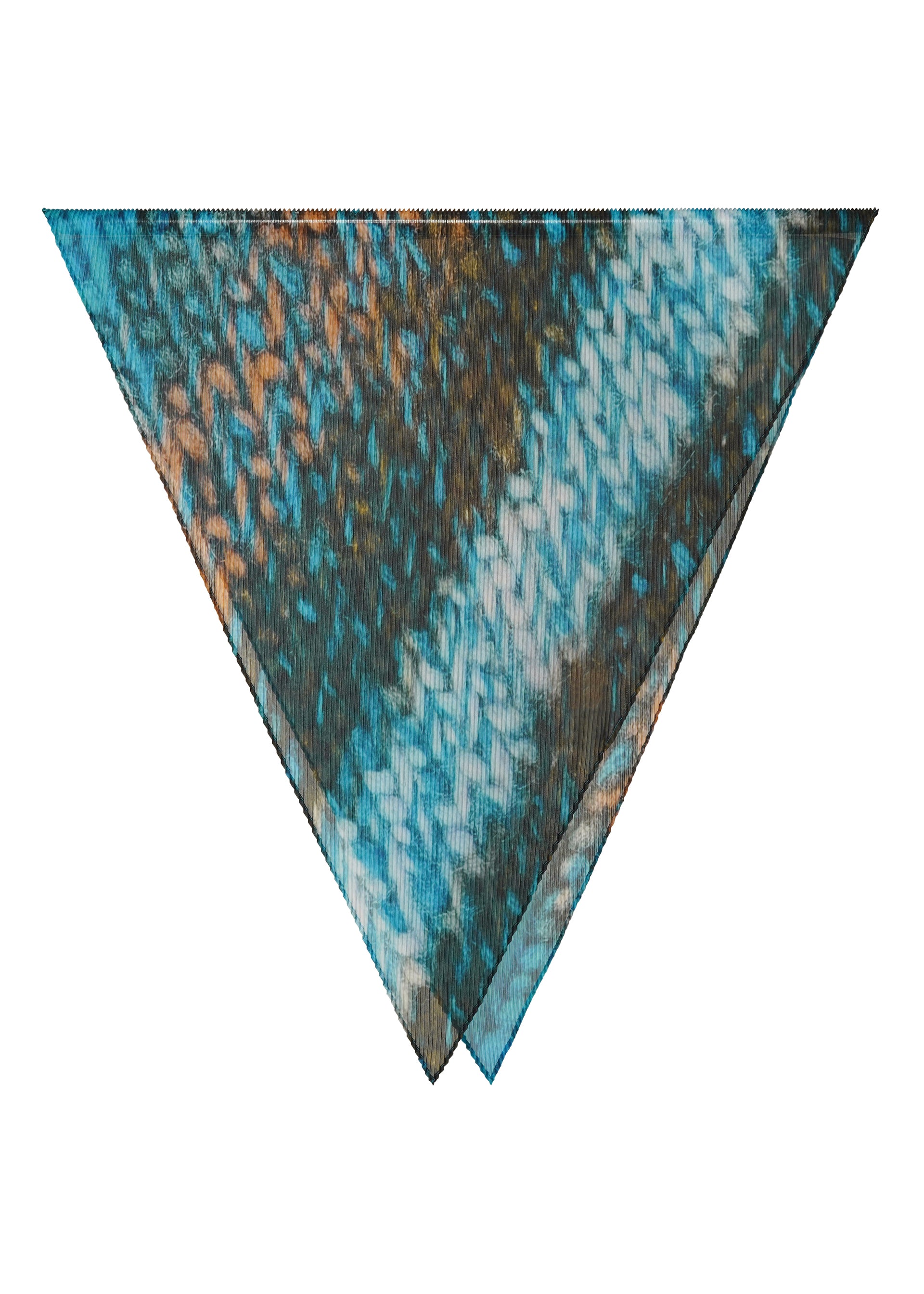 MIX YARN KNIT PLEATS STOLE、アクセサリー&その他_ストール、ブルー