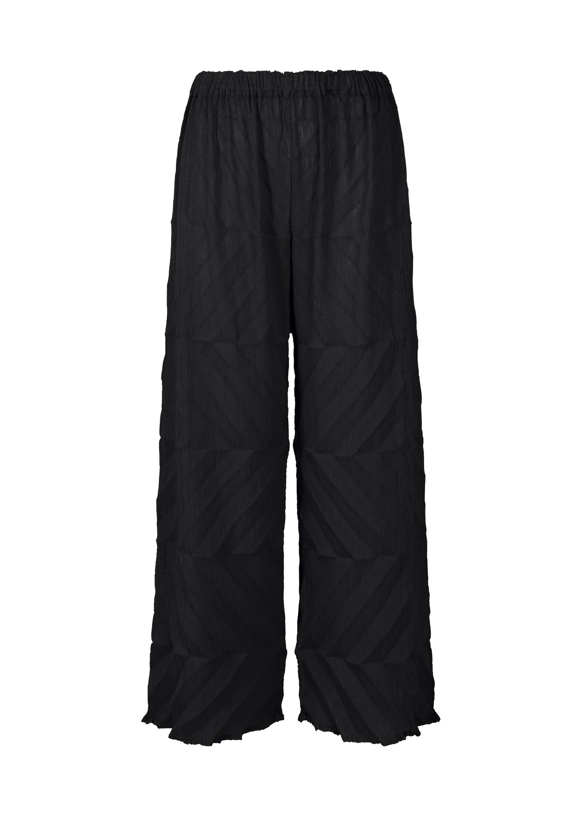ZIG ZAG SEE-THROUGH CREPE、ウィメンズ_パンツ、ブラック