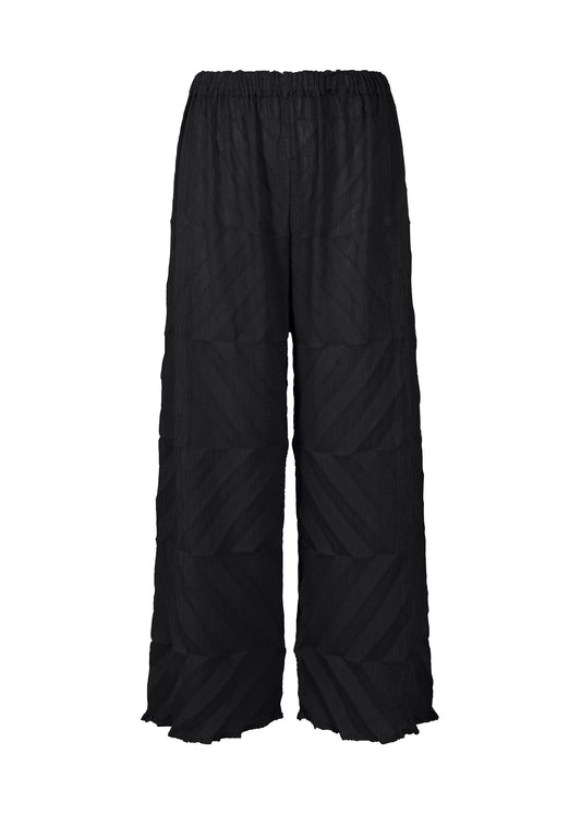 ZIG ZAG SEE-THROUGH CREPE、ウィメンズ_パンツ、ブラック