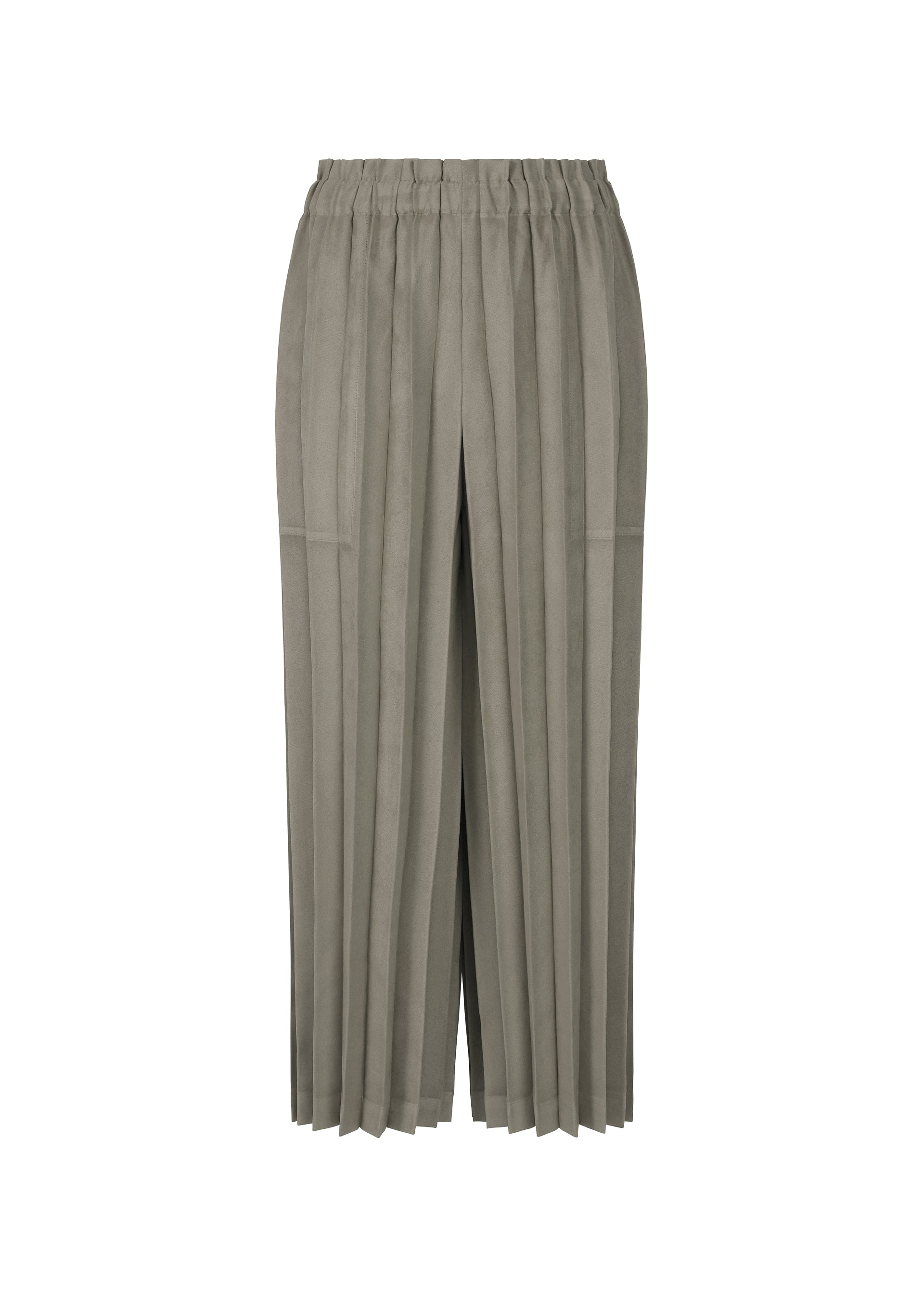 SUEDE LIKE PLEATS BOTTOM、ウィメンズ_パンツ、グレー