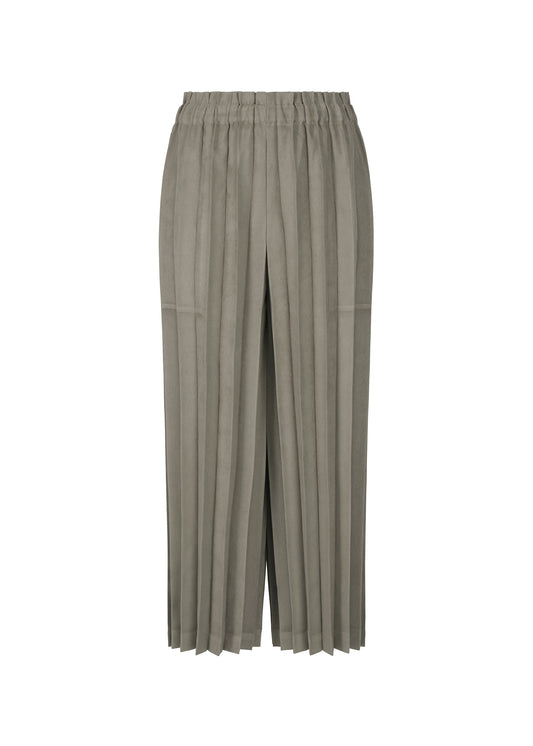 SUEDE LIKE PLEATS BOTTOM、ウィメンズ_パンツ、グレー