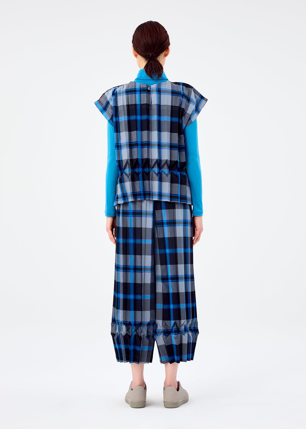 TARTAN CHECK PLEATS、ウィメンズ_パンツ、着用画像2
