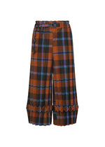 TARTAN CHECK PLEATS、ウィメンズ_パンツ、オレンジ