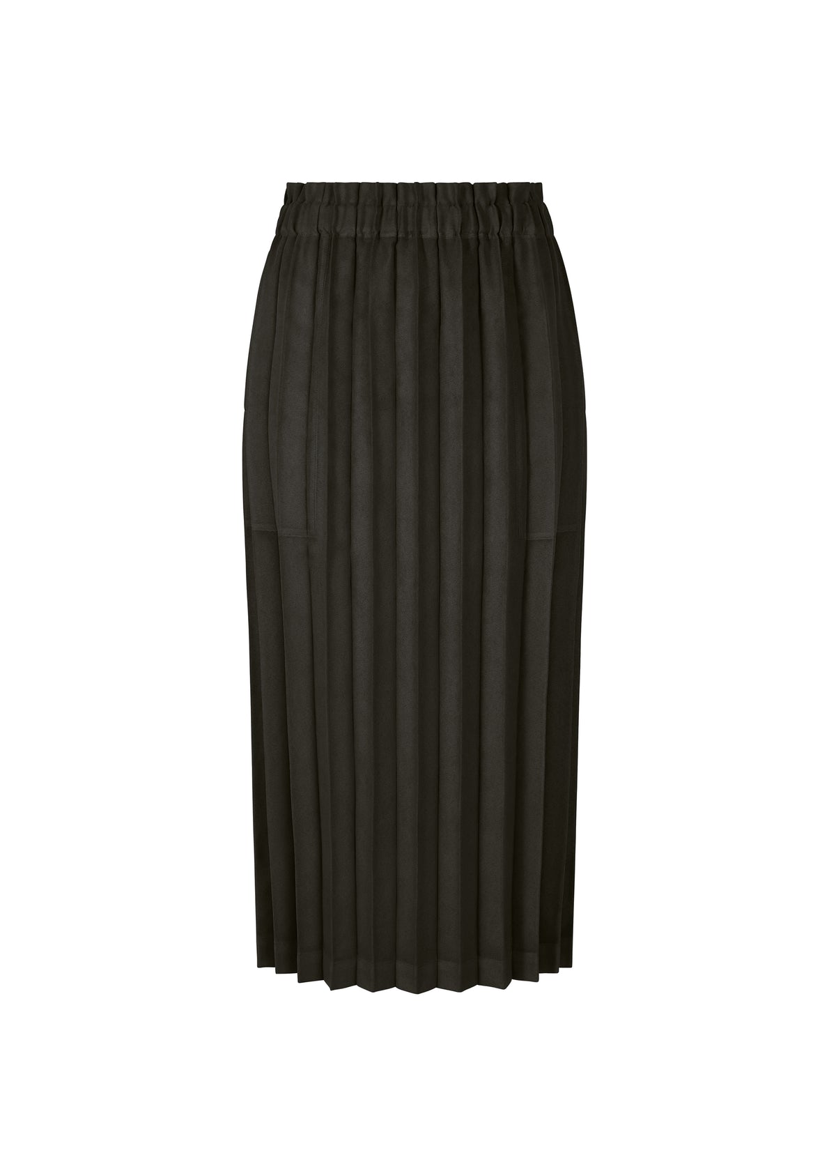 SUEDE LIKE PLEATS BOTTOM、ウィメンズ_スカート、ブラック