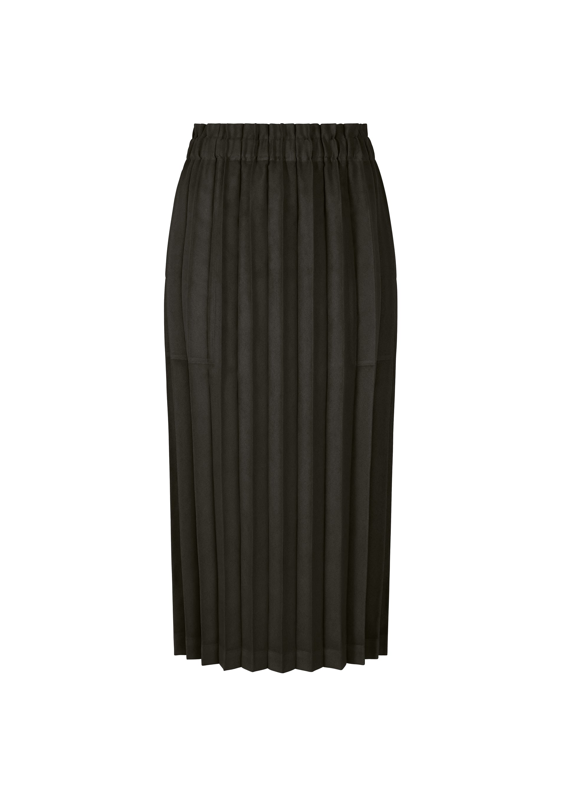 SUEDE LIKE PLEATS BOTTOM、ウィメンズ_スカート、ブラック