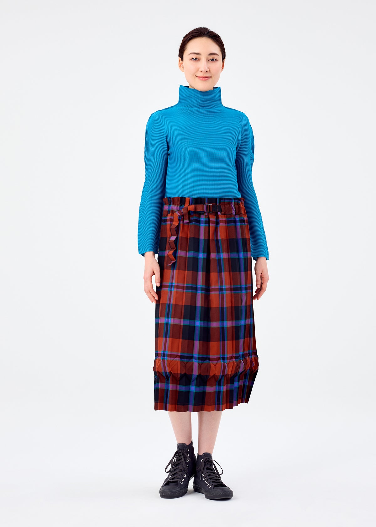 TARTAN CHECK PLEATS、ウィメンズ_スカート、着用画像1