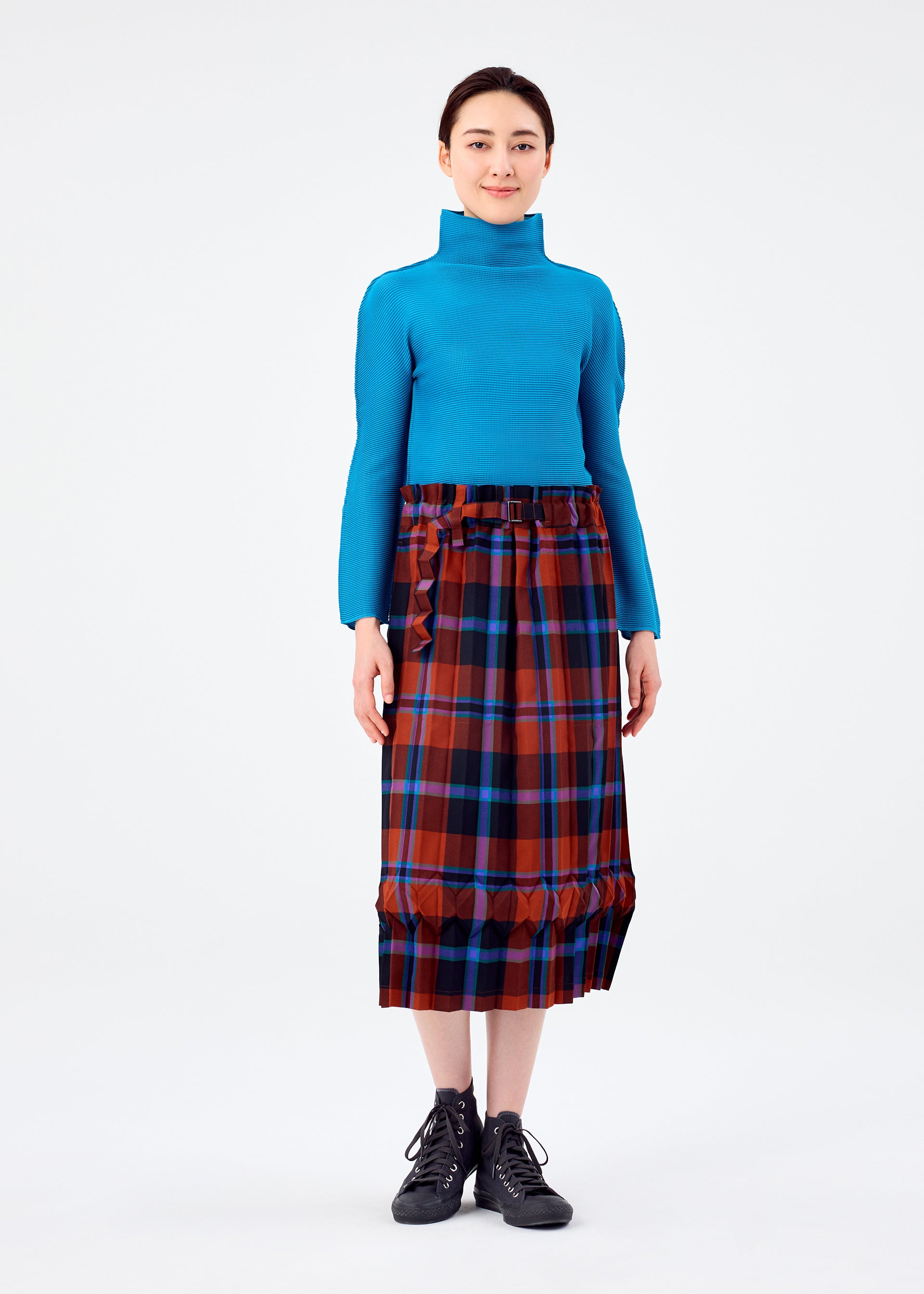 TARTAN CHECK PLEATS、ウィメンズ_スカート、着用画像1