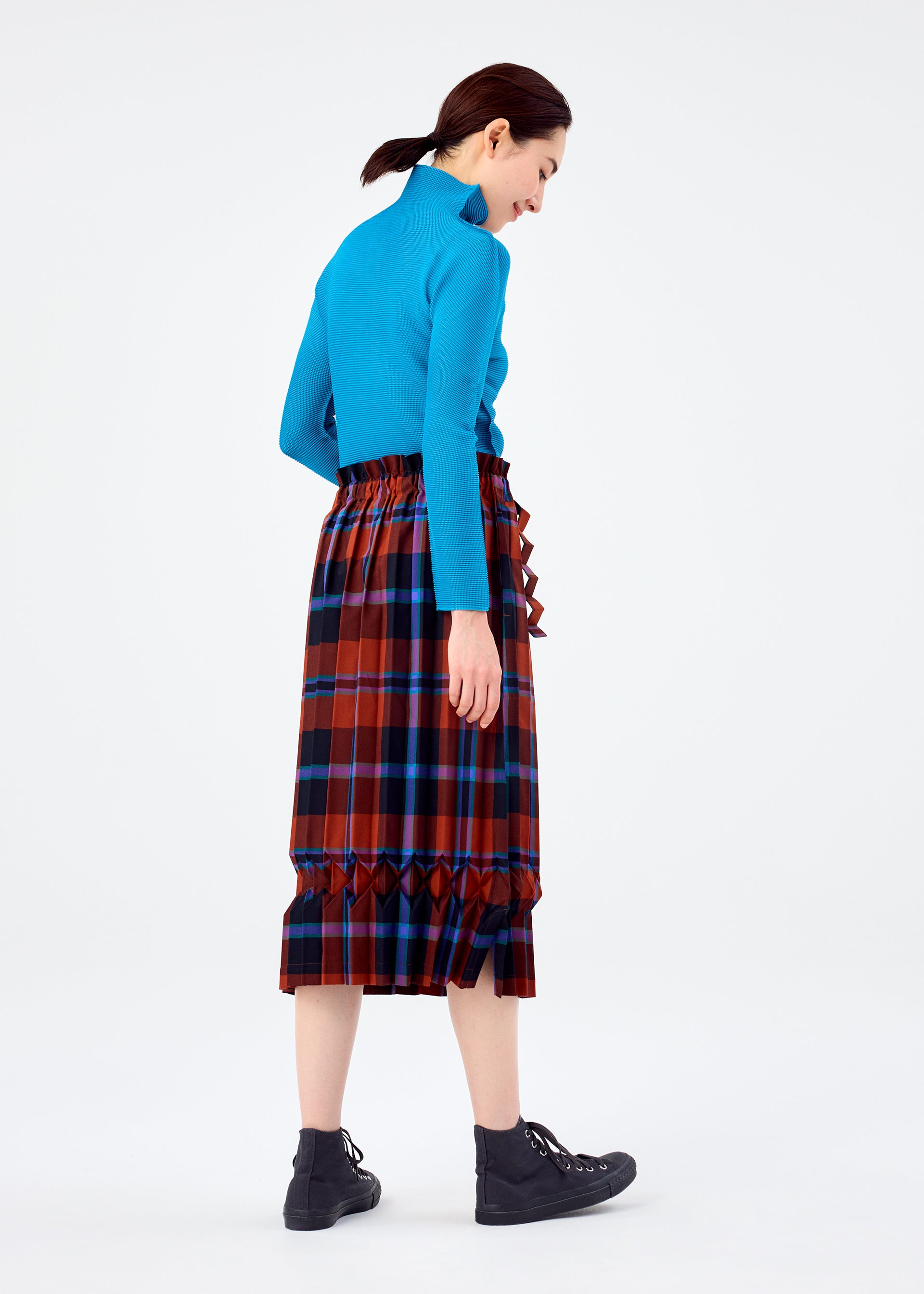TARTAN CHECK PLEATS、ウィメンズ_スカート、着用画像3
