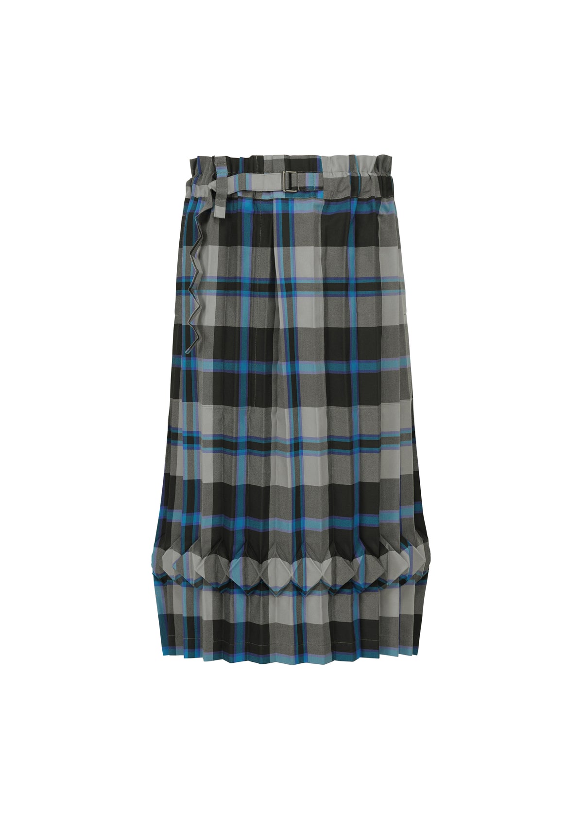 TARTAN CHECK PLEATS、ウィメンズ_スカート、グレー