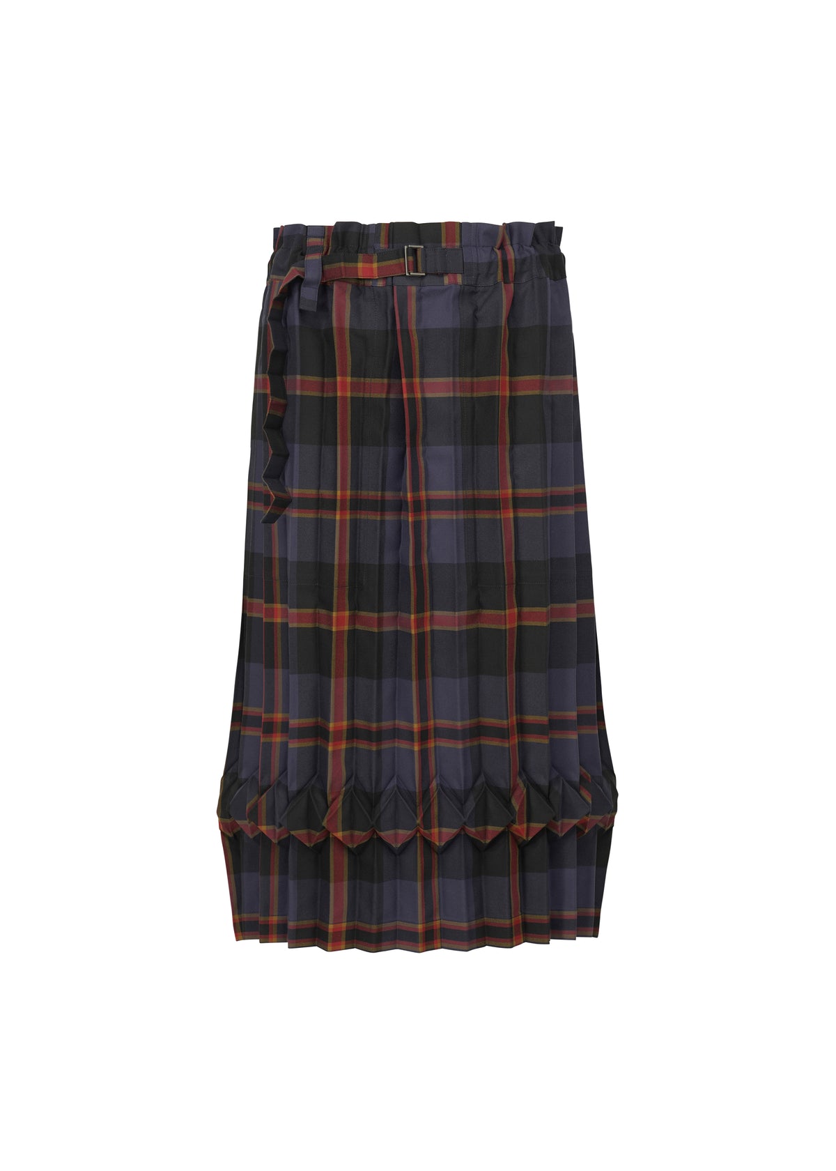 TARTAN CHECK PLEATS、ウィメンズ_スカート、ネイビー