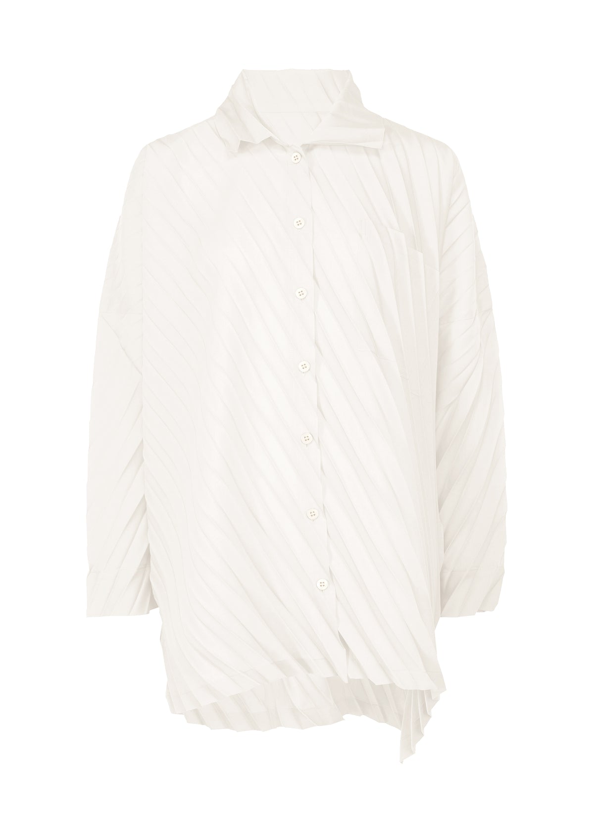 ANGLE PLEATS SHIRT、ウィメンズ_トップス_トップ、ホワイト
