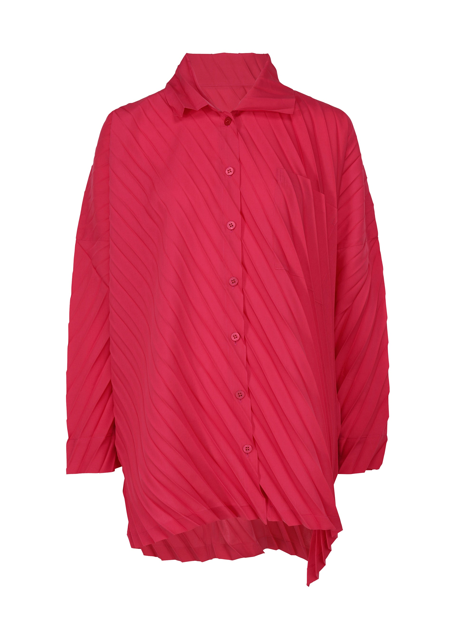 ANGLE PLEATS SHIRT、ウィメンズ_トップス_トップ、ピンク