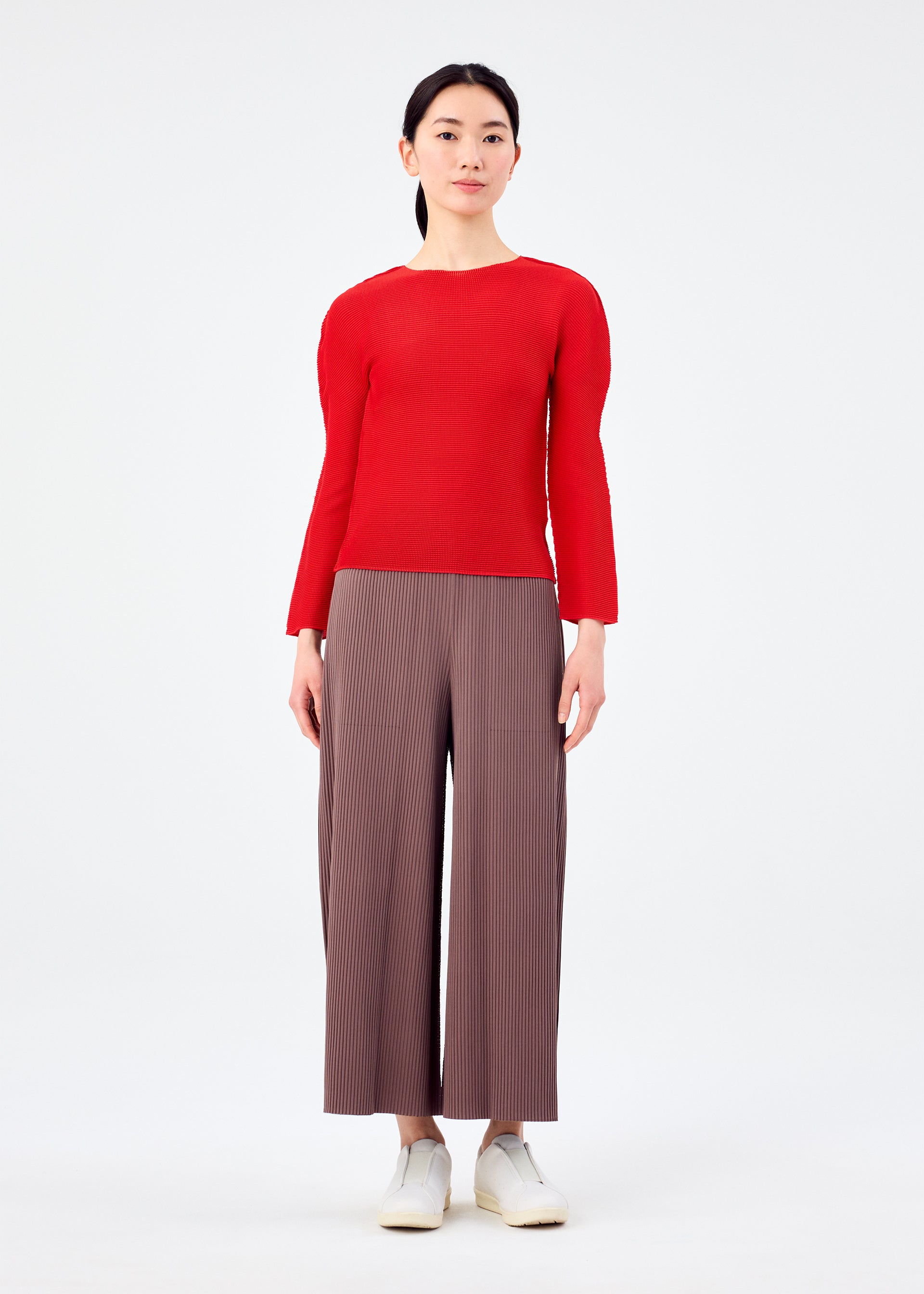 STRETCH PLEATS 5、ウィメンズ_トップス_トップ、着用画像3