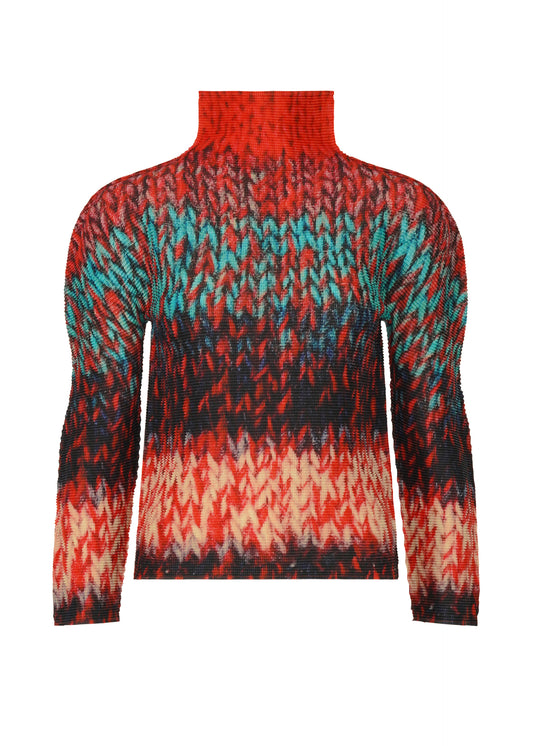 MIX YARN KNIT、ウィメンズ_トップス_トップ、レッド