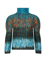 MIX YARN KNIT、ウィメンズ_トップス_トップ、ブルー