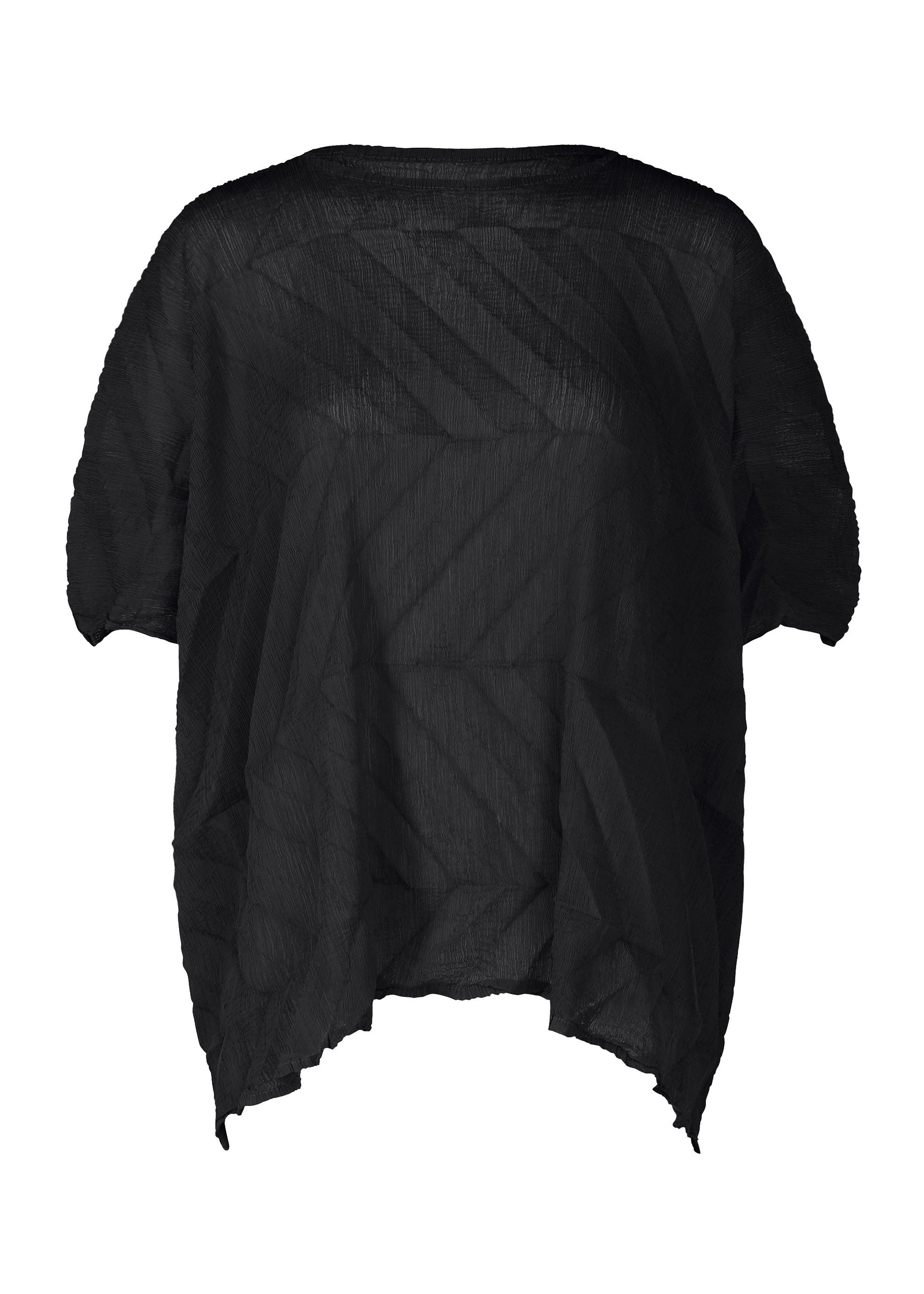 ZIG ZAG SEE-THROUGH CREPE、ウィメンズ_トップス_トップ、ブラック