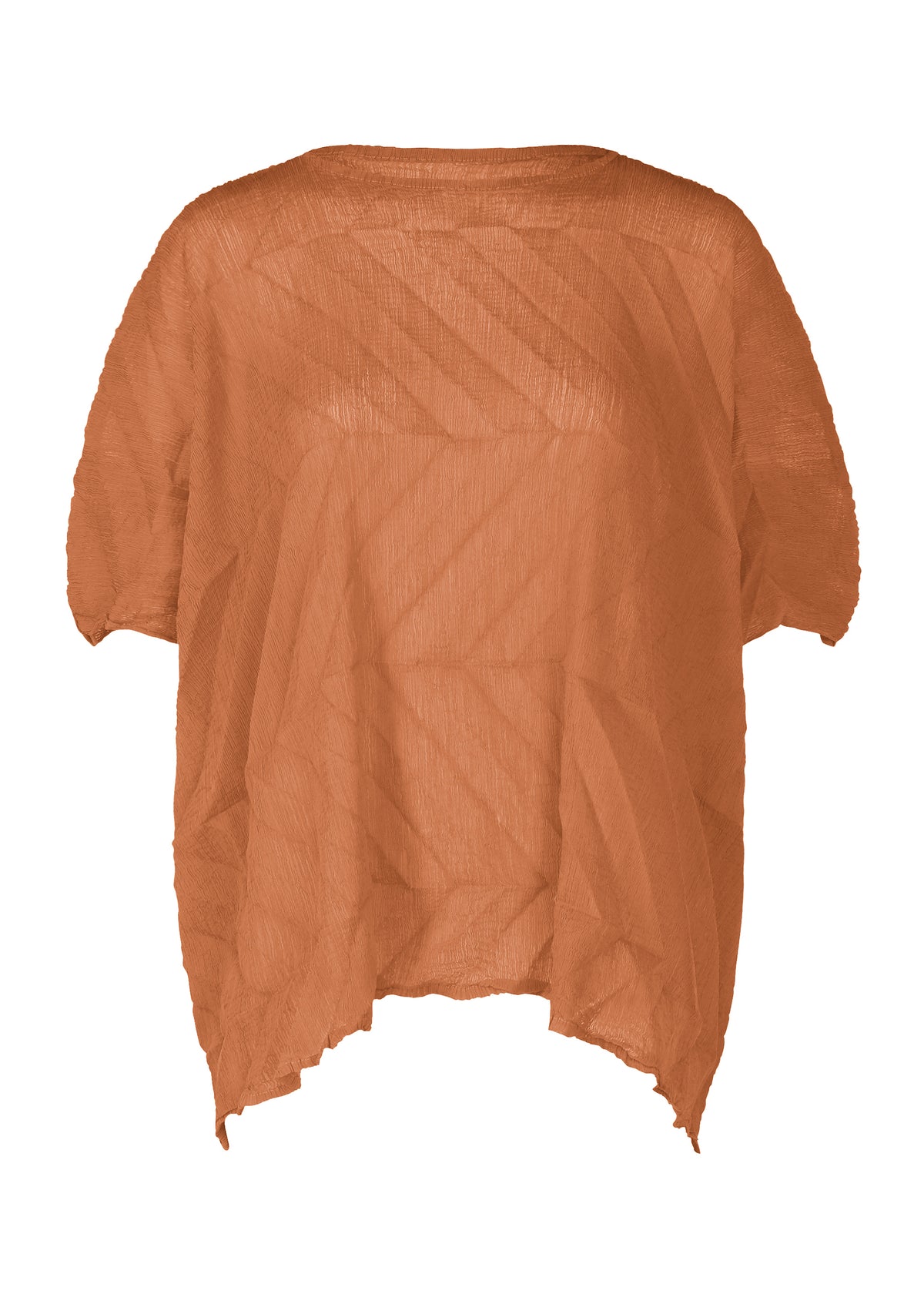 ZIG ZAG SEE-THROUGH CREPE、ウィメンズ_トップス_トップ、オレンジ
