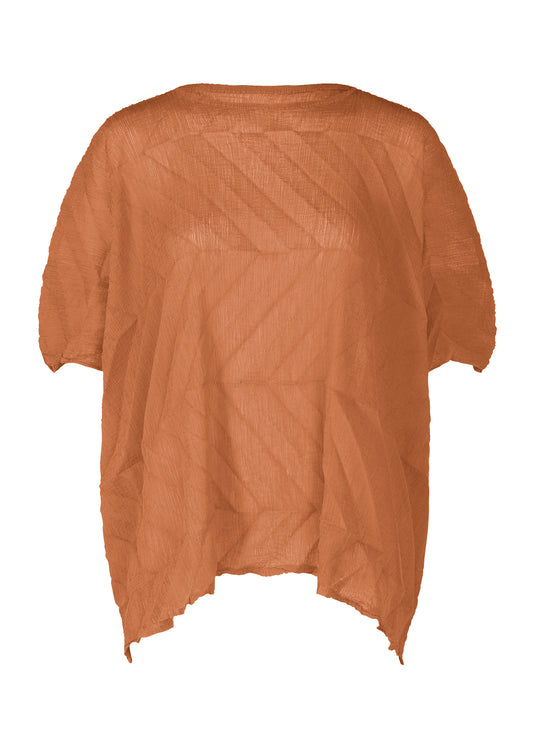 ZIG ZAG SEE-THROUGH CREPE、ウィメンズ_トップス_トップ、オレンジ