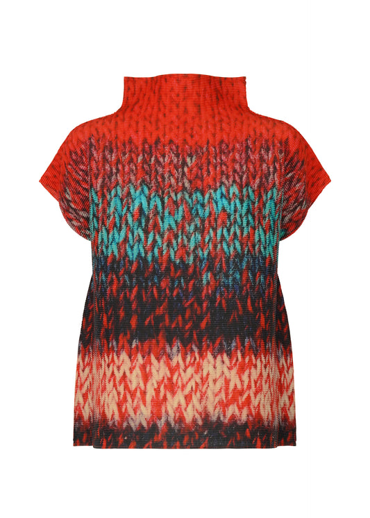 MIX YARN KNIT、ウィメンズ_トップス_トップ、レッド