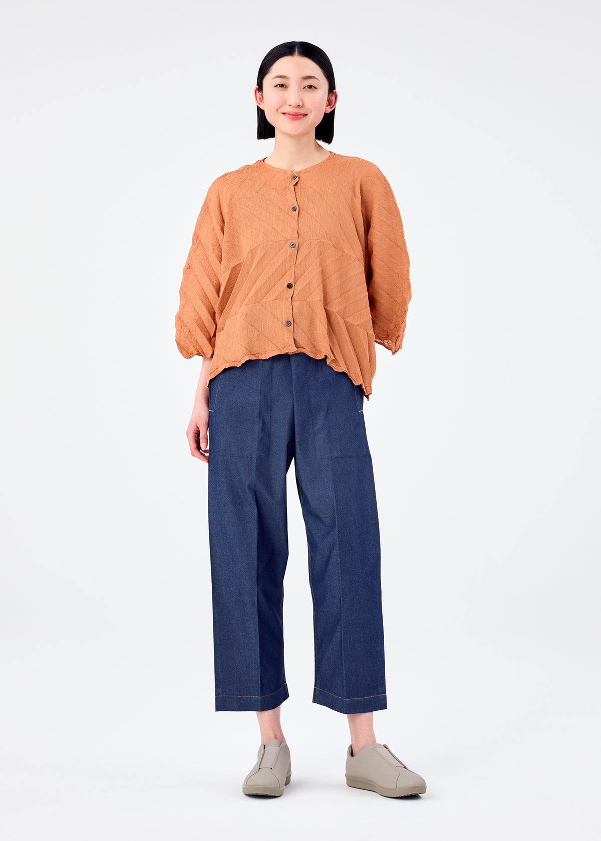ZIG ZAG SEE-THROUGH CREPE、ウィメンズ_トップス_カーディガン、着用画像3