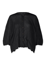 ZIG ZAG SEE-THROUGH CREPE、ウィメンズ_トップス_カーディガン、ブラック