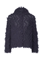 SHAGGY PLEATS、ウィメンズ_トップス_カーディガン、ネイビー