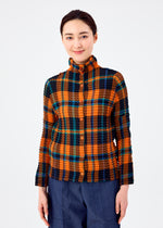 TARTAN CHECK PLEATS SHIRT、ウィメンズ_トップス_カーディガン、着用画像1