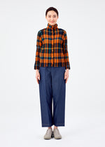 TARTAN CHECK PLEATS SHIRT、ウィメンズ_トップス_カーディガン、着用画像3