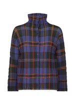 TARTAN CHECK PLEATS SHIRT、ウィメンズ_トップス_カーディガン、パープル