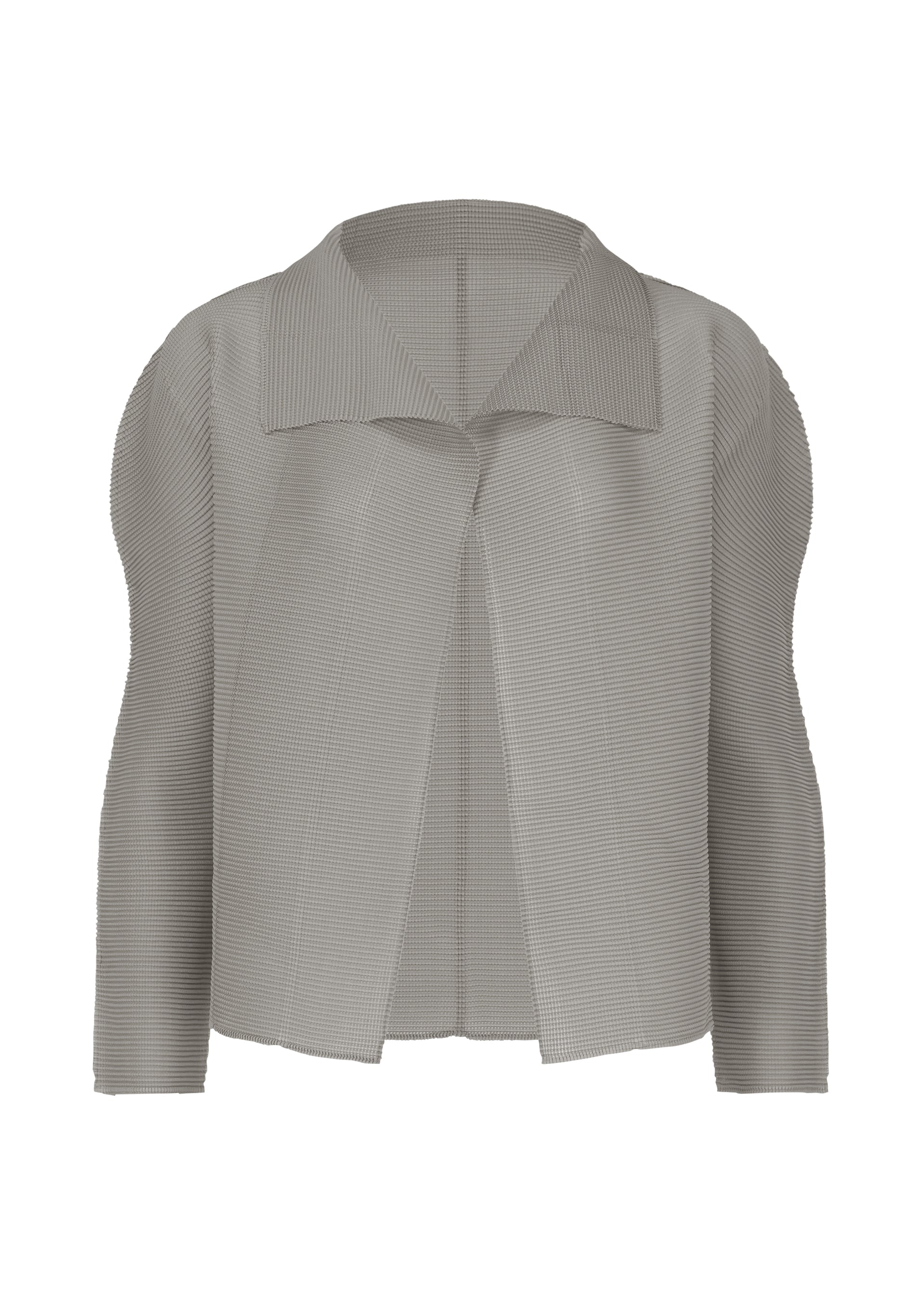 STRETCH PLEATS 7、ウィメンズ_トップス_カーディガン、グレー