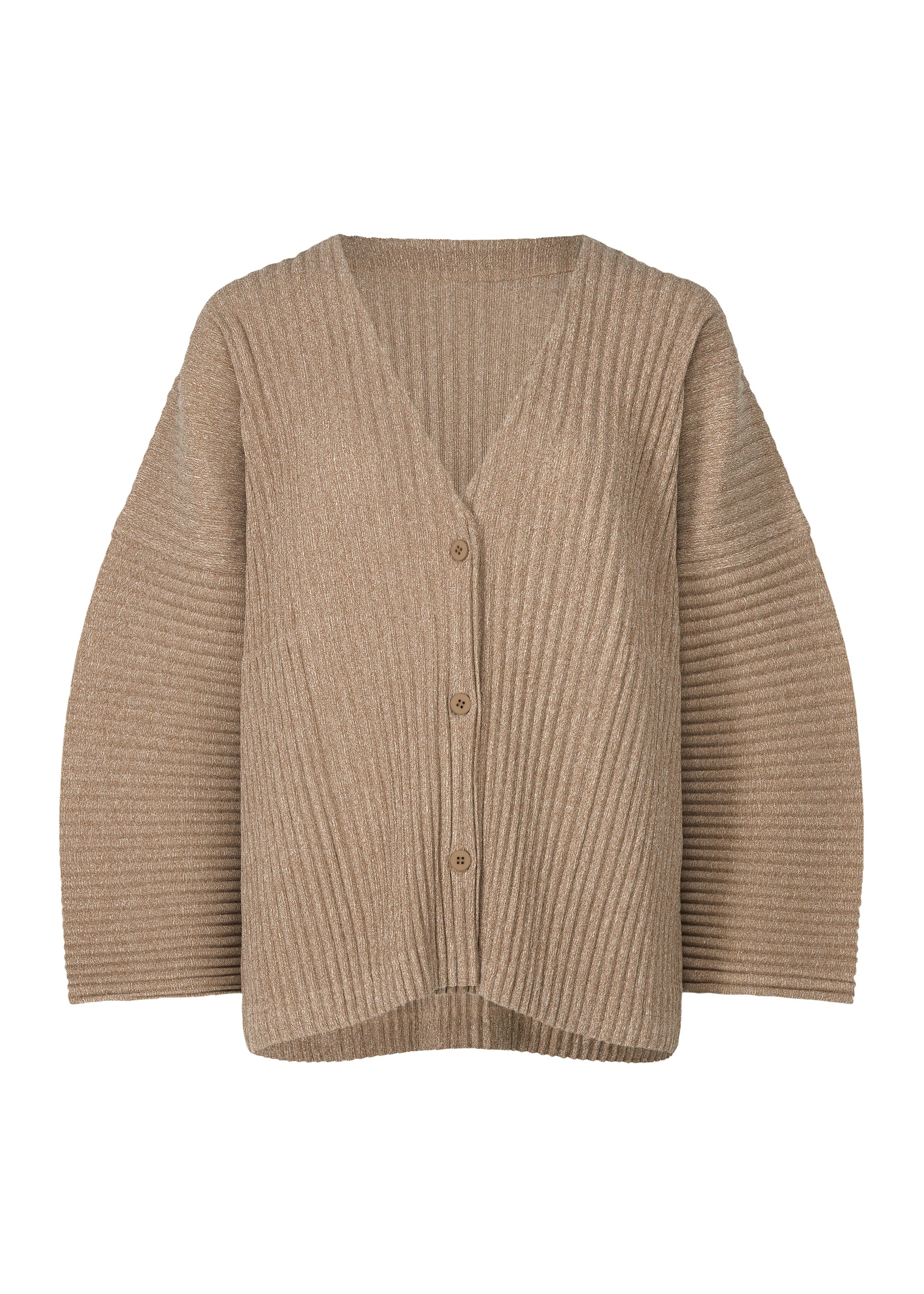 CORDUROY PLEATS、ウィメンズ_トップス_カーディガン、ベージュ