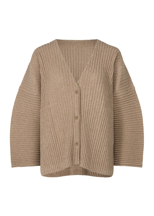 CORDUROY PLEATS、ウィメンズ_トップス_カーディガン、ベージュ