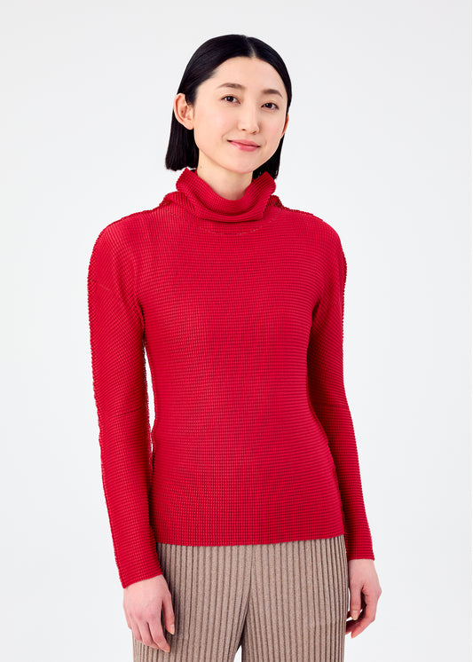 KNIT STRETCH PLEATS 1、ウィメンズ_トップス_トップ、着用画像1