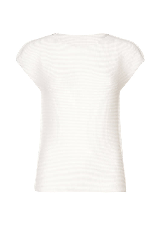 KNIT STRETCH PLEATS、ウィメンズ_トップス_トップ、ホワイト