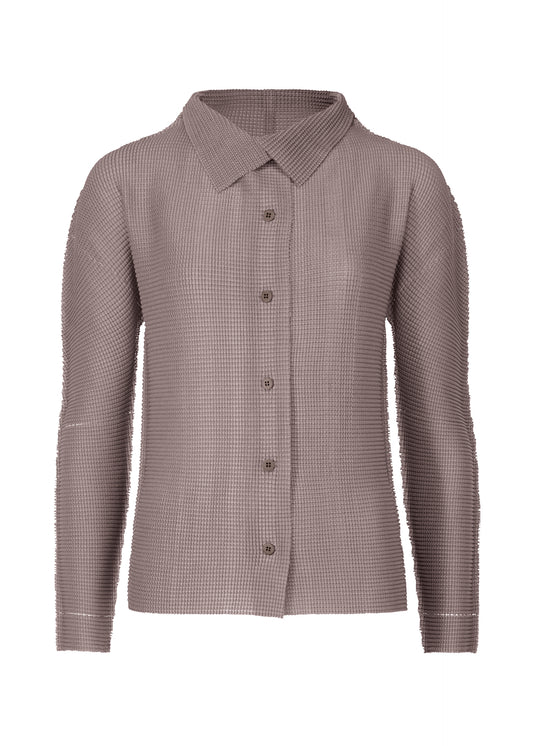 KNIT STRETCH PLEATS 1、ウィメンズ_トップス_カーディガン、ブラウン