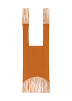 FRINGE FINE KNIT PLEATS BAG、バッグ&財布_トートバッグ、オレンジ