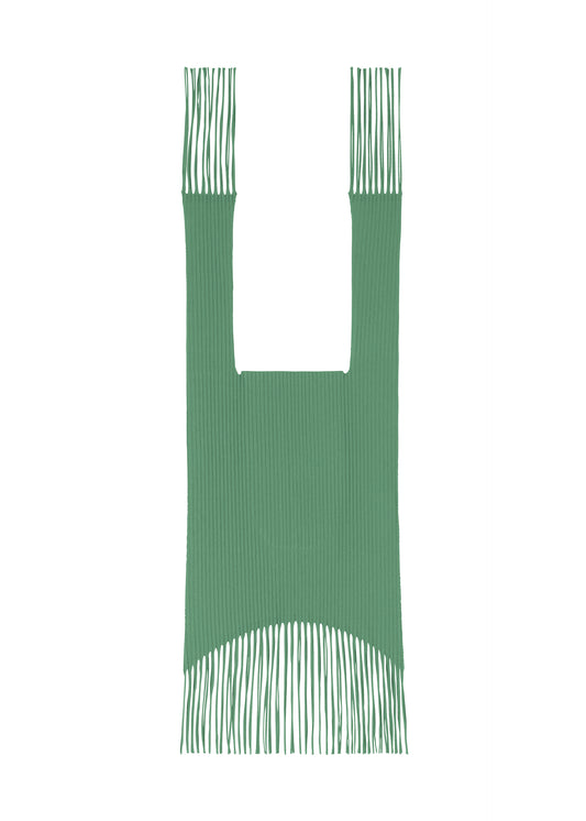 FRINGE FINE KNIT PLEATS BAG、バッグ&財布_トートバッグ、グリーン