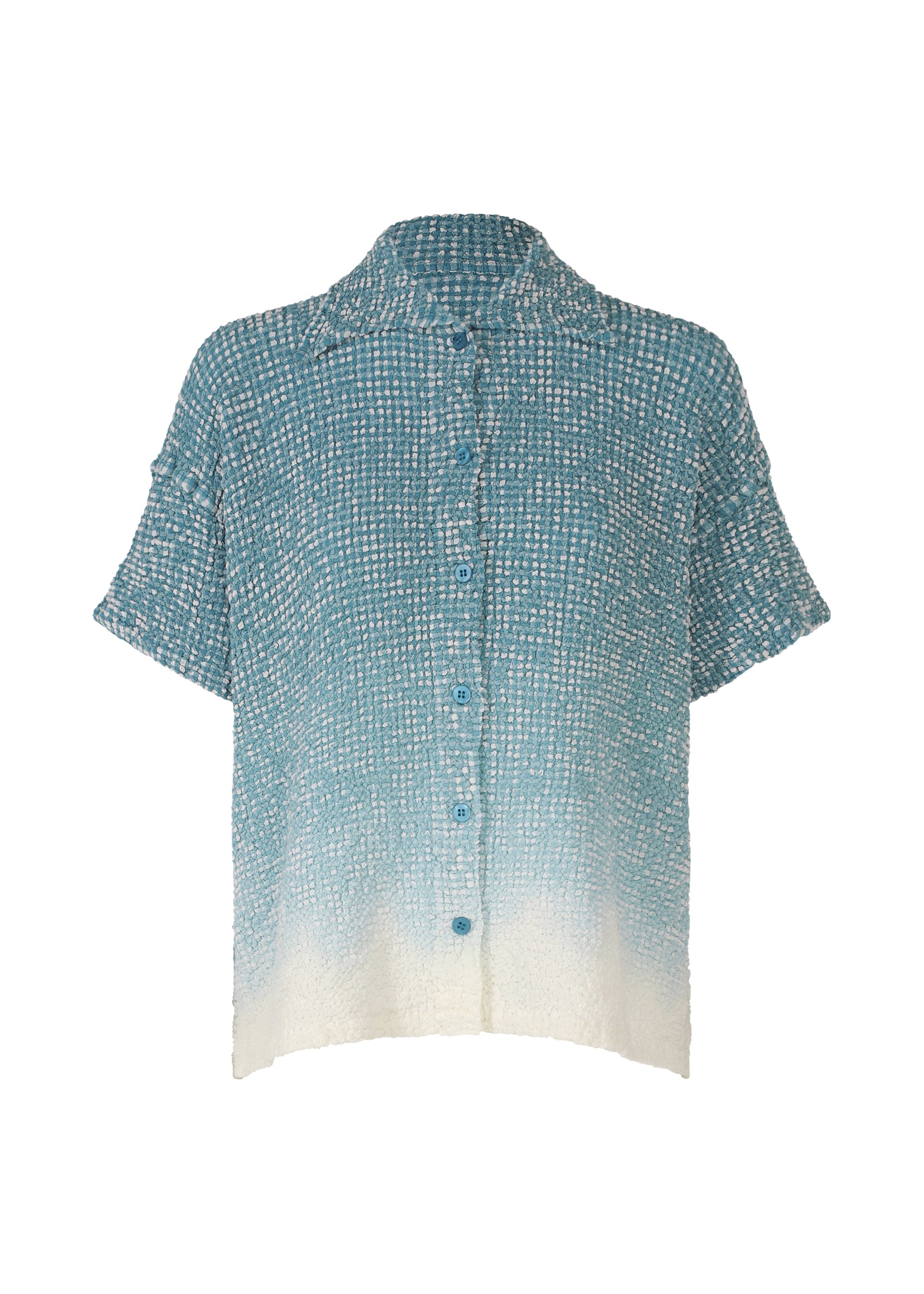 GRADATION GINGHAM CHECK CAULIFLOWER、ウィメンズ_トップス_トップ、ブルー